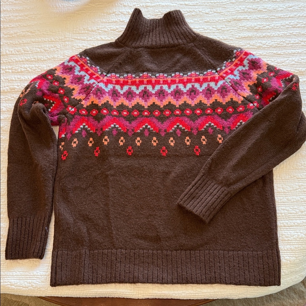 Lou & Grey Multicolor Patterned Turtleneck Sweater